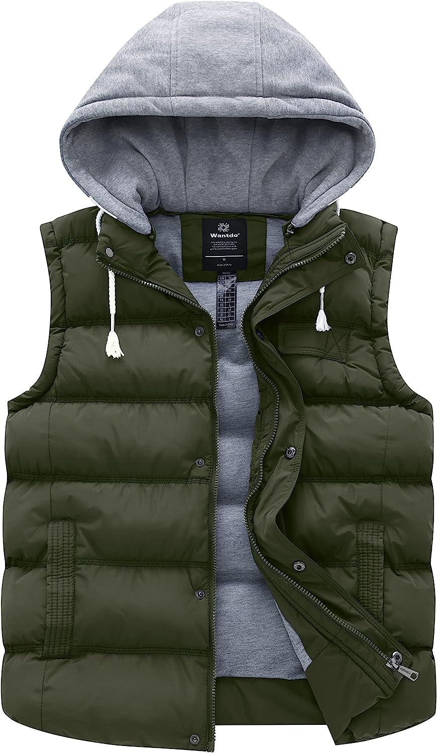 230816030518218_1 Wantdo Women's Quilted Puffer Vest Thicken Warm Winter Coat with Removable Hood - Image 1